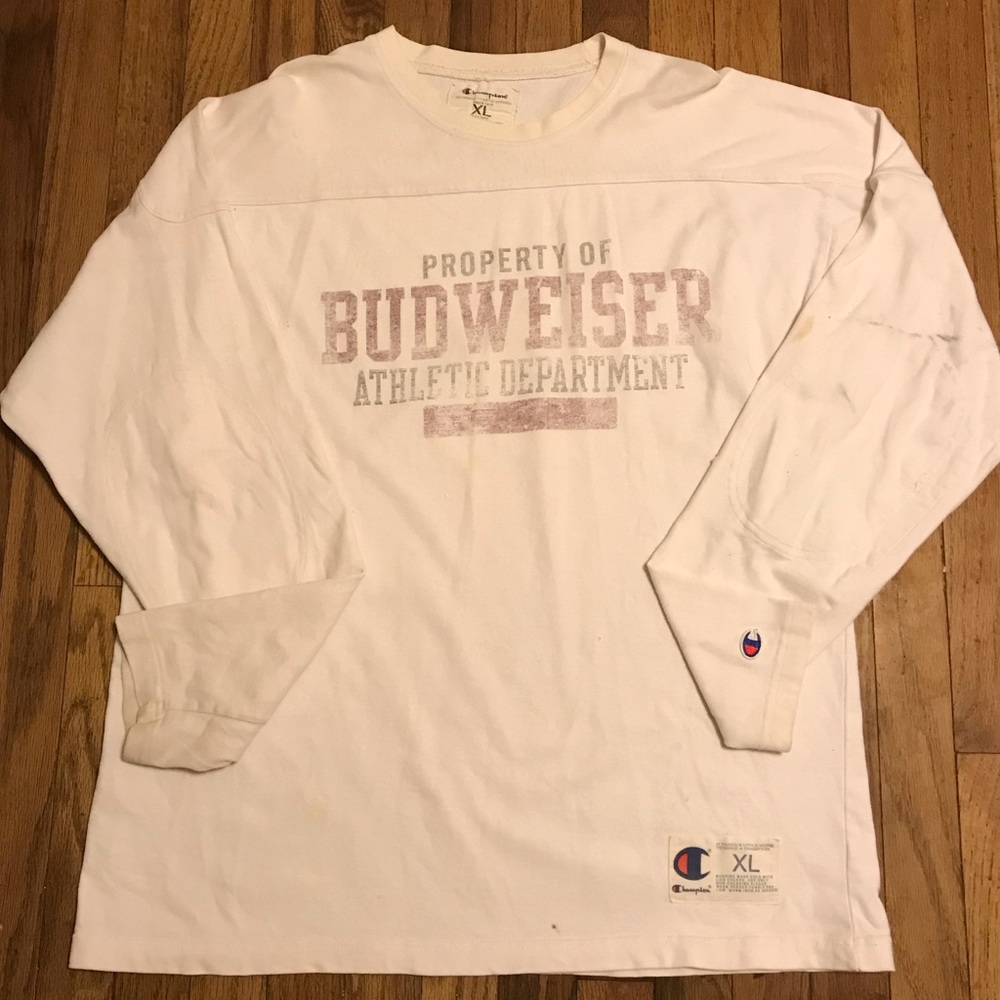 Champion Budweiser Long Sleeve T Shirt Size XL